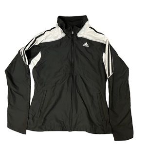 Adidas black and white windbreaker